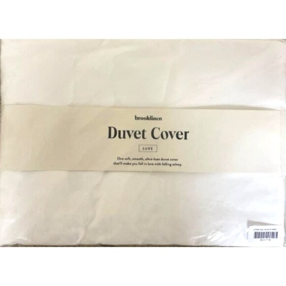 Brooklinen Luxurious King/Cali King Duvet Cover In White - Picture 1 of 6